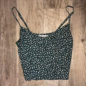 ABERCROMBIE - Green Floral Crop Top
